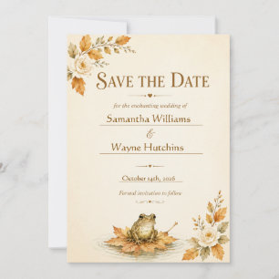 Verzauberter Herbst-Frosch-Aquarell Save-the-Date Save The Date