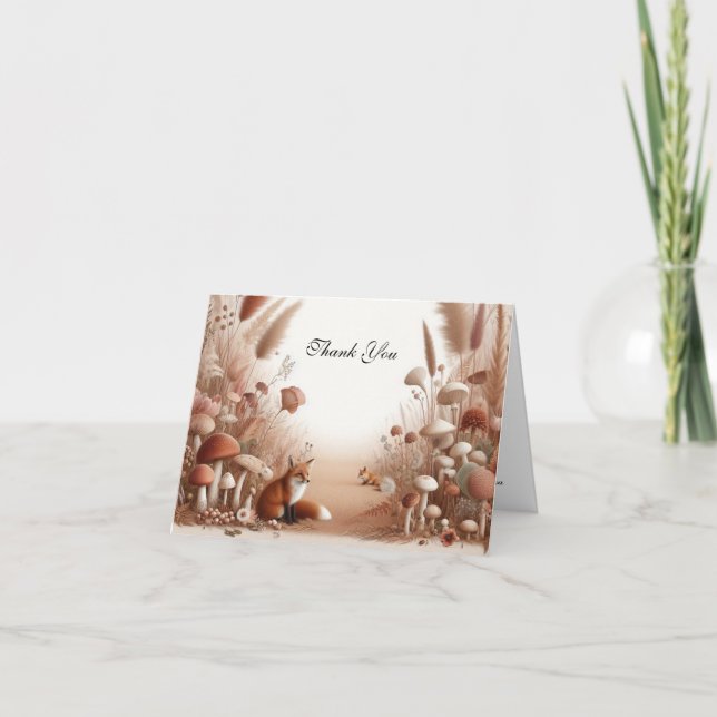 Verzauberter Herbstwaldbestand Dankeskarte (Vorderseite)