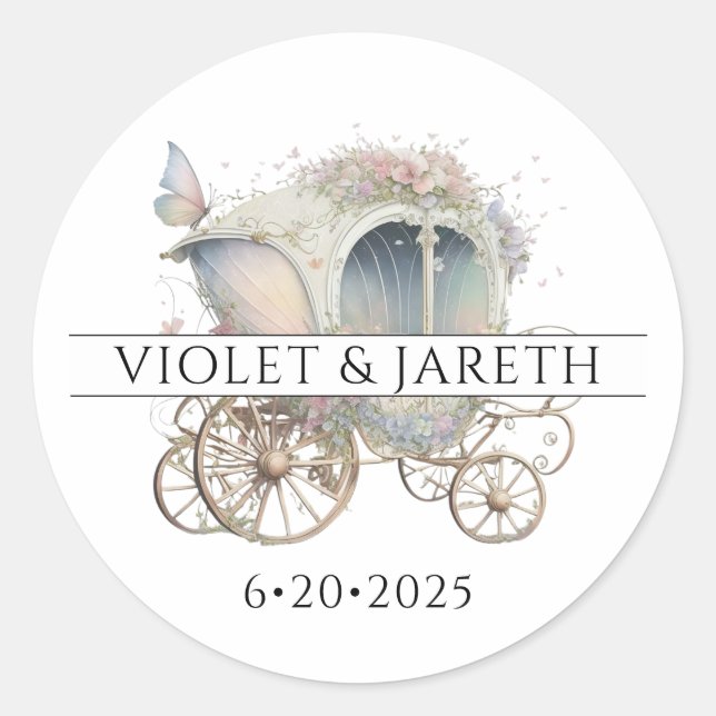 verzauberter Hochzeitsaufkleber Runder Aufkleber (Vorderseite)