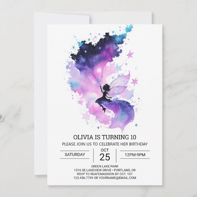 Verzauberter individueller Geburtstag Einladung (Vorderseite)