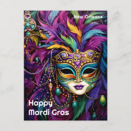 💚 💜 💛 verzauberter Karneval Postkarte