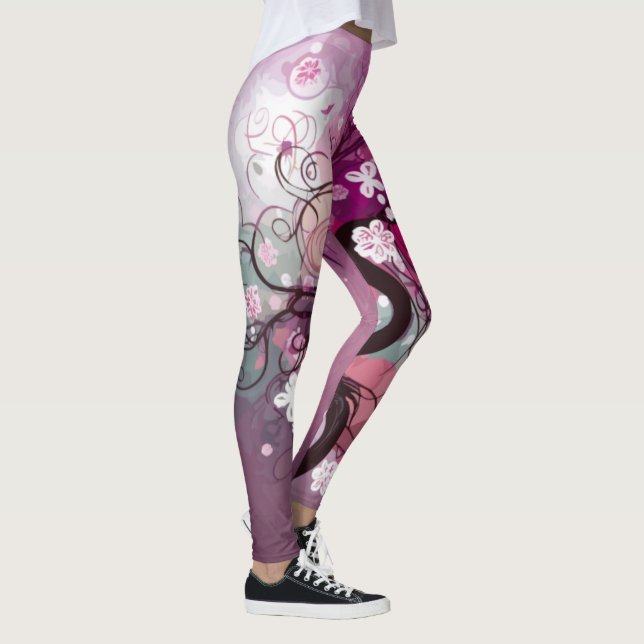 Verzauberter Kirschtanz Leggings (Rechts)