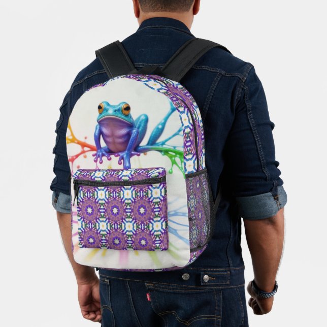 Verzauberter, lebendiger Künstlerfrosch Bedruckter Rucksack (Insitu (Modell))