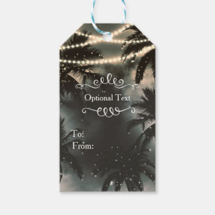 Verzauberter Nachthimmel Palmen & Lichterkette Geschenkanhänger