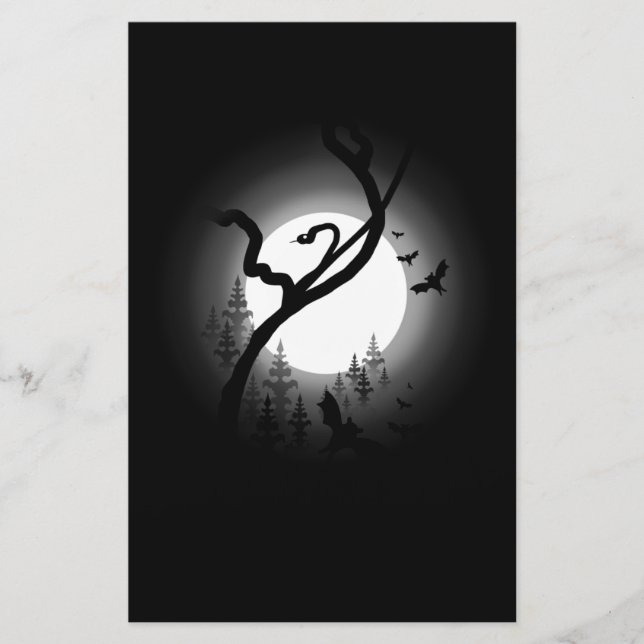 verzauberter Nachtwald Briefpapier (Vorderseite)