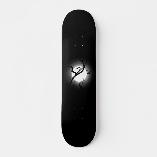 verzauberter Nachtwald Skateboard (Vorne)