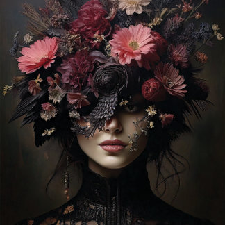 Verzauberter Noir - Gothic Blume Decoupage Seidenpapier