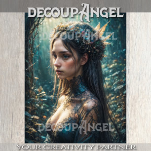 Verzauberter Nymph- Decoupage - Seidenpapier