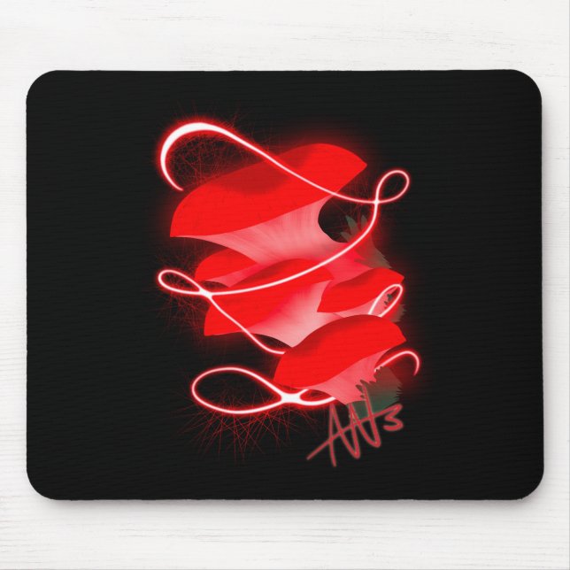Verzauberter Oyster glühender Red Mushroom Mousepad (Vorne)