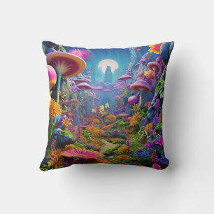 Verzauberter Pilzwald – Lebendige Fantasy-Pilze Kissen