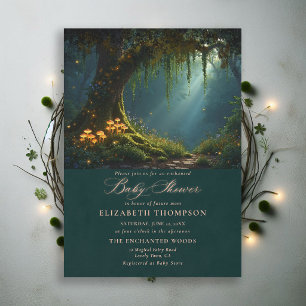 Verzauberter Pilzwald - Leuchtende Baby Shower im  Einladung