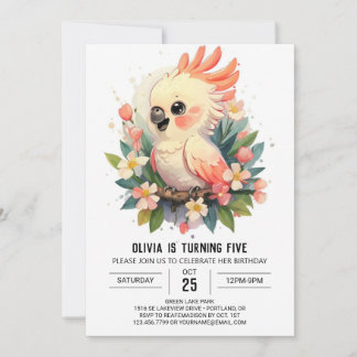 Verzauberter Printable Bird zum Geburtstag Einladung