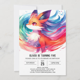 Verzauberter Printable Fox Geburtstag Einladung