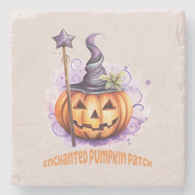Verzauberter Pumpkin-Patch Steinuntersetzer (Vorderseite)