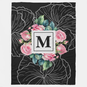 Verzauberter Rosengarten-Fliesblanket Fleecedecke