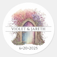 Verzauberter Rundaufkleber für die Hochzeit