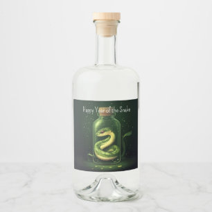 Verzauberter Schlange in einem Glass-Jar Alkoholflaschenetikett