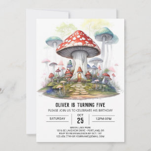 Verzauberter Toadstool Adventure Kindergeburtstag Einladung