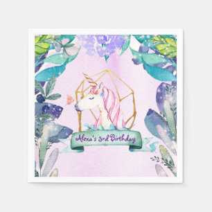 Verzauberter Wald Fantasie Magisches Einhorn Party Serviette