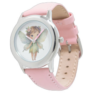 Verzauberter Wald Fee: pastellgrüner Sprite Armbanduhr