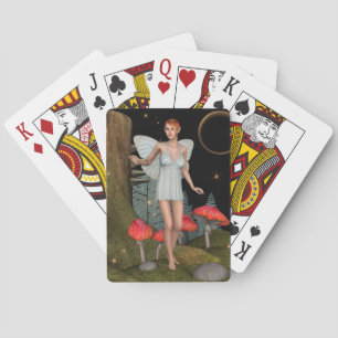 Verzauberter Wald Feenpilz Fantasy-Kunst Spielkarten