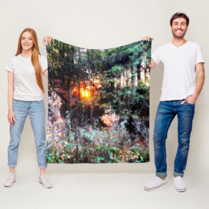 Verzauberter Wald Fleecedecke