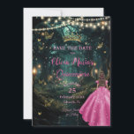 Verzauberter Wald Fuchsia Rosa Kleid Quinceañera 1 Save The Date<br><div class="desc">Personalisieren Sie diesen bezaubernden bezaubernden Wald / Sternennacht Quinceañera / Sweet 16 Geburtstag Save the Date einfach und schnell. Klicken Sie einfach auf die Schaltfläche Entwurfswerkzeuge bearbeiten, um den Text weiter zu bearbeiten, die Schriftart-Stile und die Schriftart-Farben zu ändern. Mit einem Mädchen gekleidet in einem fuchsienheiß rosa Kleid und einem...</div>