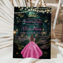 Verzauberter Wald Fuchsia Rosa Kleid XV Quinceañer