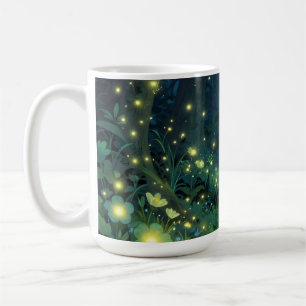 Verzauberter Wald Leuchten Magische Nacht Kaffeetasse