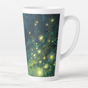 Verzauberter Wald Leuchten Magische Nacht Milchtasse
