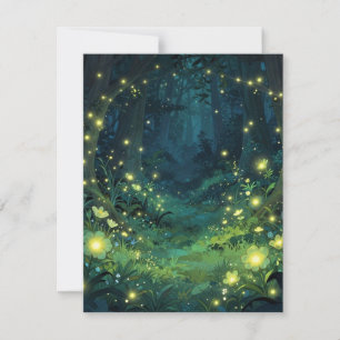 Verzauberter Wald Leuchten Magische Nacht RSVP Karte
