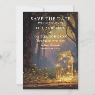 Verzauberter Wald Mason Jar Foto Hochzeit Save The Date