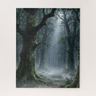 Verzauberter Wald | Nebeliger Wald-Fantasie-Puzzle