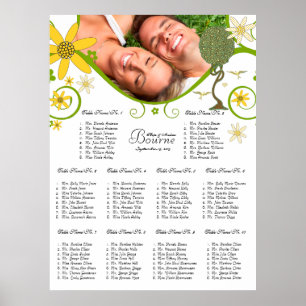 Verzauberter Wald Patchwork Blumen Fee Märchen Bau Poster