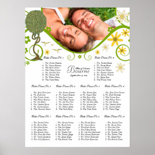 Verzauberter Wald Patchwork Blumenmärchen Baum Poster