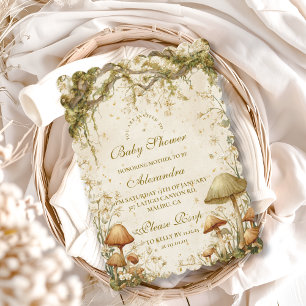 Verzauberter Wald Pilz Baby Shower Einladung