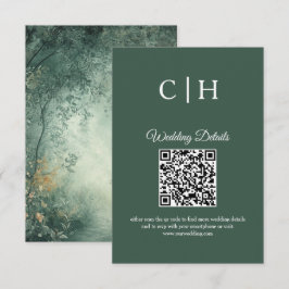 Verzauberter Wald QR-Code Hochzeitseinschluss Begleitkarte