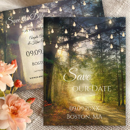 Verzauberter Wald Save the Date Postkarte