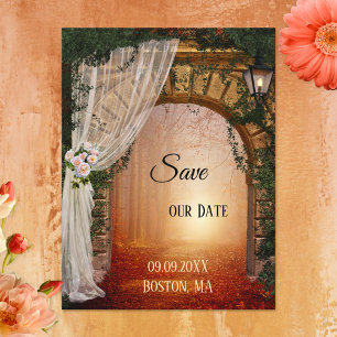 Verzauberter Wald Save-the-Date-Postkarte Ankündigungspostkarte