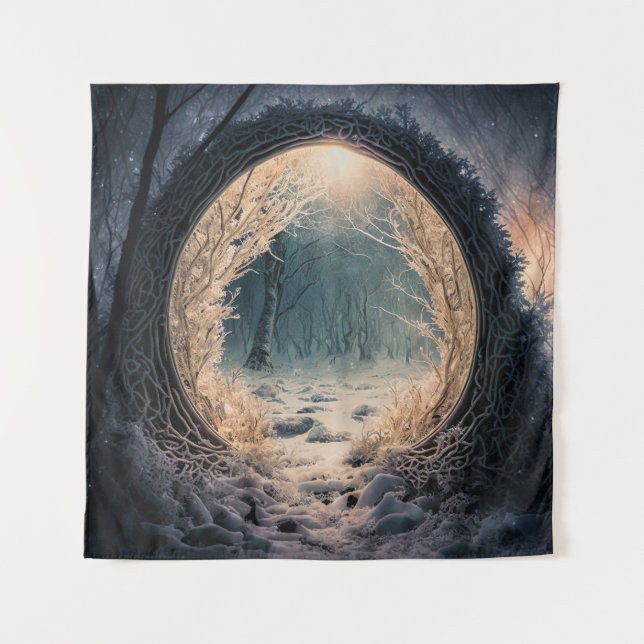 Verzauberter Wald Wandteppich (Vorderseite)