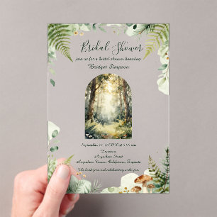 Verzauberter Wald Wasserfarbe Boho-Brautparty Acryleinladungen