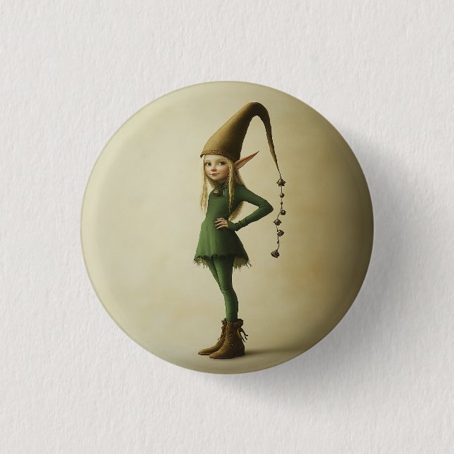 Verzauberter Waldelf Button (Vorderseite)