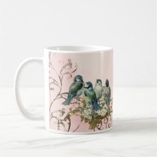 Verzauberter Waldvögel Taubenwirbel Personalisiert Kaffeetasse