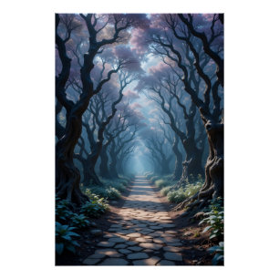 Verzauberter Waldweg Poster
