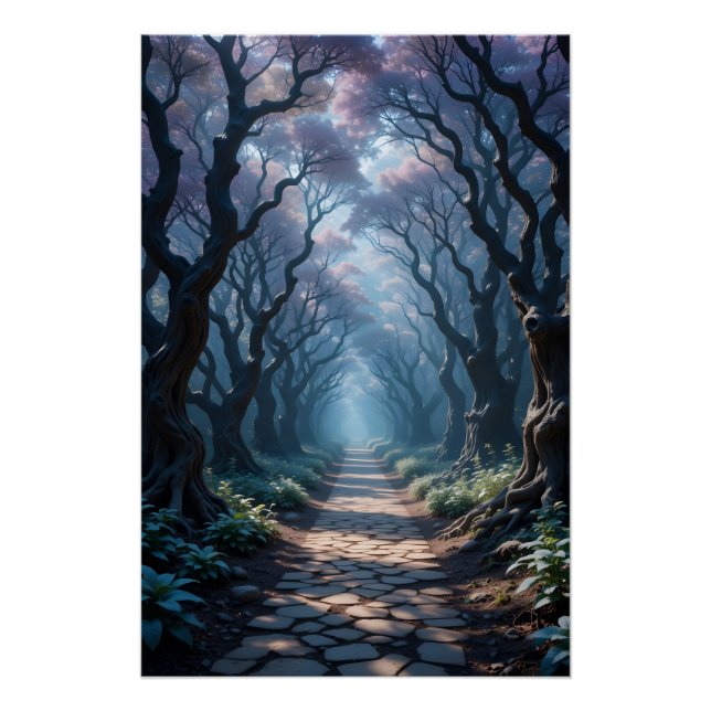 Verzauberter Waldweg Poster (Vorderseite)