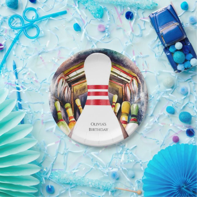 Verzauberter Wasserfarben - Custom Bowling zum Geb Pappteller (Party)