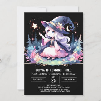 Verzauberter Wasserfarbenassistent zum Geburtstag Einladung