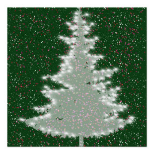 Verzauberter Weihnachtsbaum mit Winterglanz Poster