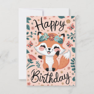 Verzauberter Whimsical Fox Geburtstag Karte