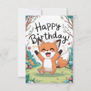 Verzauberter Whimsical Fox Geburtstag Karte